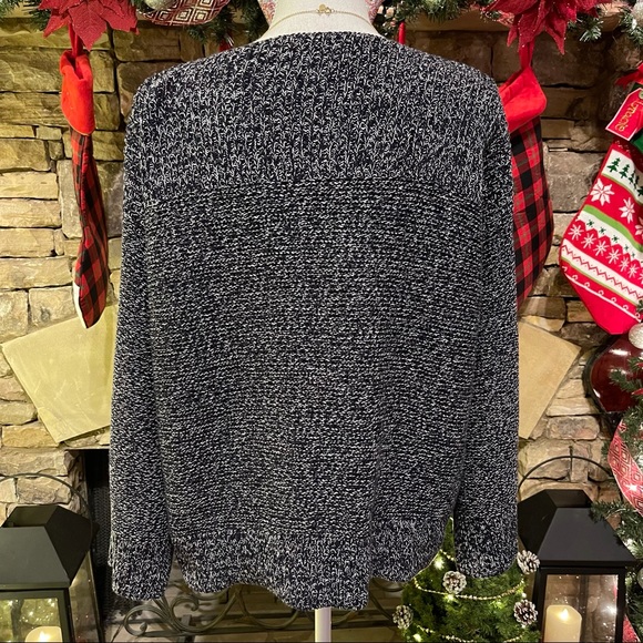 NWOT Loft Marled Navy and White Sweater Medium - Picture 7 of 10